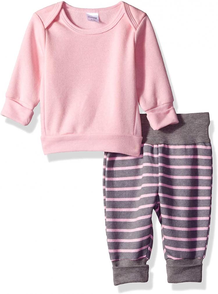 all in one place ילדים ותינוקות Hanes Ultimate Baby Flexy Adjustable Fit Jogger with Sweatshirt Set