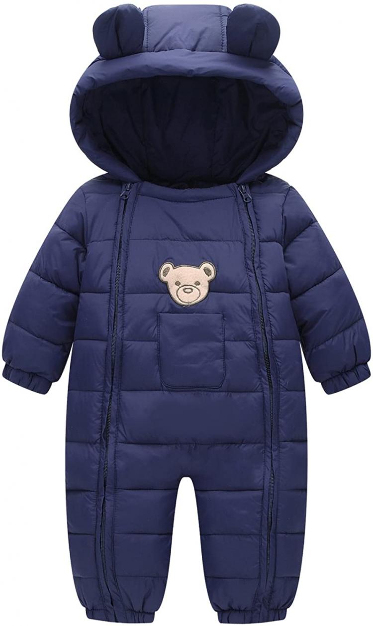all in one place ילדים ותינוקות Happy Cherry Toddler Cotton Romper Baby Winter Coat Zipper Long Sleeve Cute Baby Snowsuit