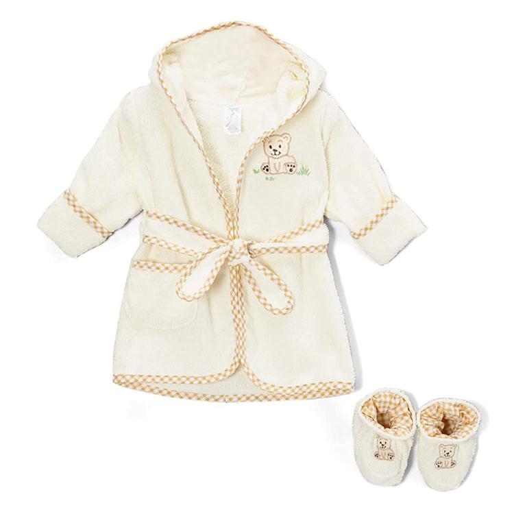 all in one place ילדים ותינוקות Spasilk Hooded Terry Bathrobe With Booties, Brown Bear