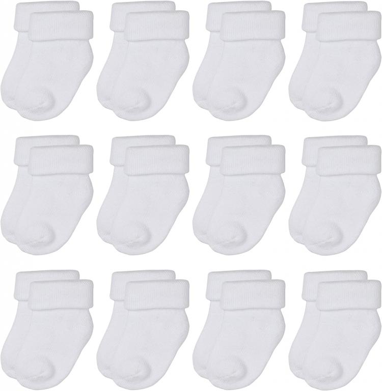 all in one place ילדים ותינוקות RATIVE Newborn 0-3 Month Thick Terry Turn Cuff Socks For Unisex Baby Boys and Girls