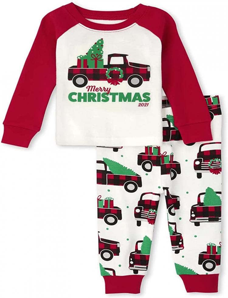 all in one place ילדים ותינוקות The Children's Place unisex-baby And Toddler Holiday 2 Piece Snug Fit Cotton Pajamas