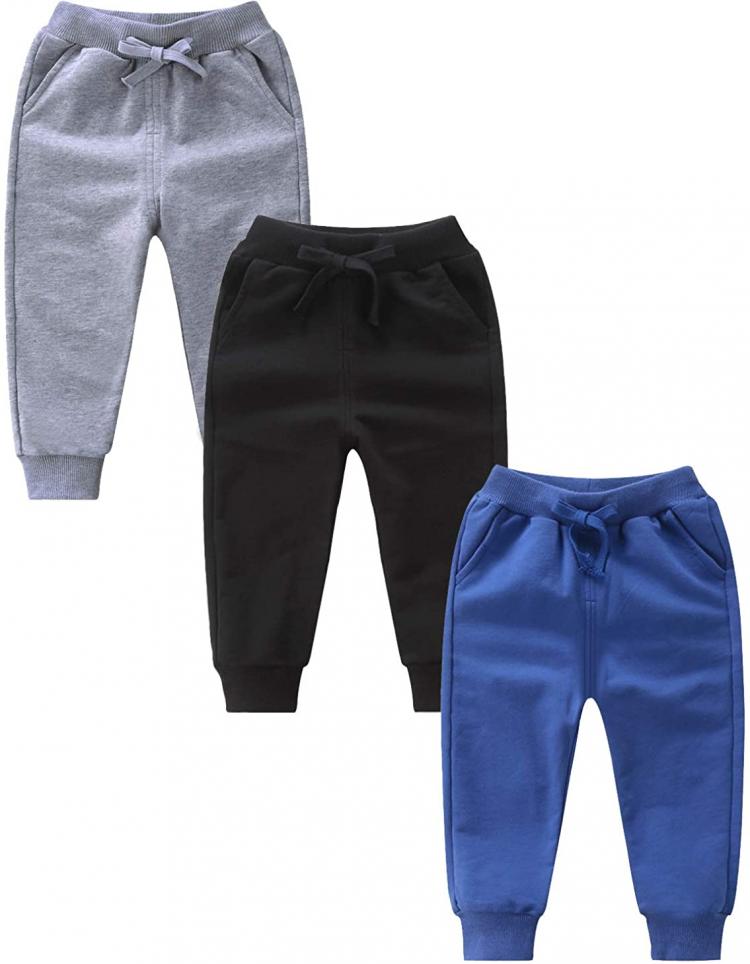 all in one place ילדים ותינוקות T.H.L.S Toddler Boys Girls Sweatpants Cotton Active Jogger Pants with Pockets 1-7T, 3-Pack