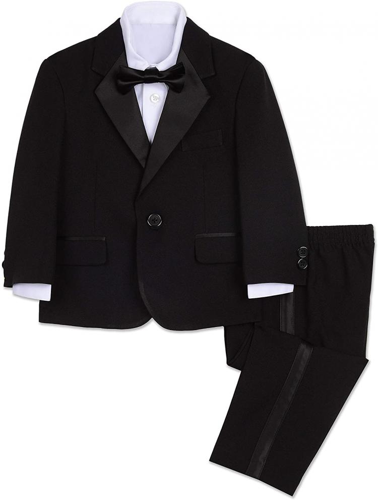 all in one place ילדים ותינוקות Nautica Baby Boys 4-Piece Tuxedo with Dress Shirt, Bow Tie, Jacket, and Pants