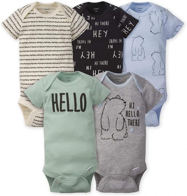 all in one place ילדים ותינוקות Gerber baby-boys 5-pack Variety Onesies Bodysuits