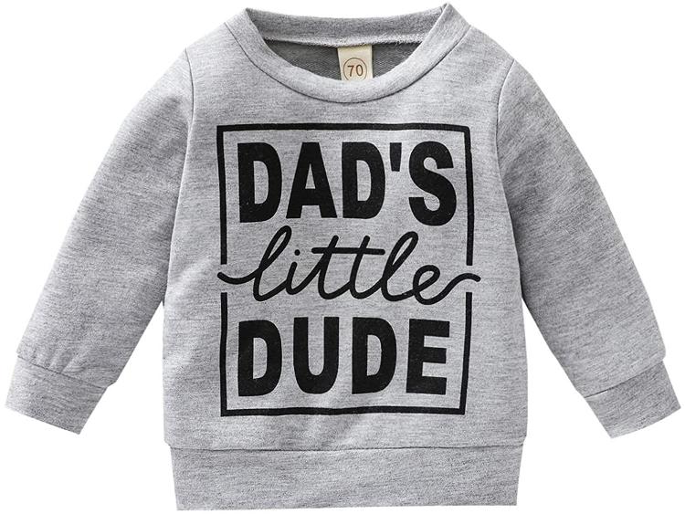 all in one place ילדים ותינוקות Newborn Infant Baby Boys Pullover Dad's Little Dude Sweatshirt Long Sleeve Casual Sweater Fall Clothes