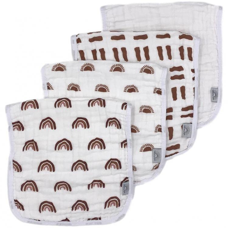 all in one place ילדים ותינוקות Muslin Burp Cloths - 4 Pack of Burp Rags, Burping Cloths, Burp Clothes - Large Absorbent Unisex Spit Up Rags for Boys and Girls - 