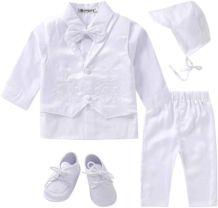 all in one place ילדים ותינוקות Booulfi Baby Boy's 5 Pcs Set Christening Baptism Outfits Long Sleeve Suit