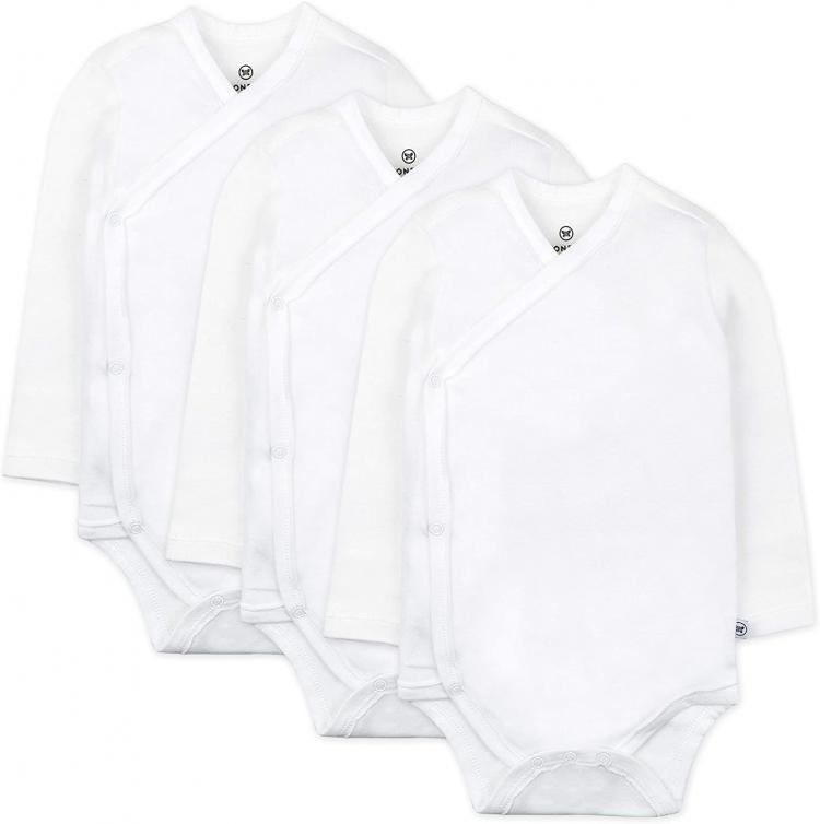 all in one place ילדים ותינוקות HonestBaby Baby 3-Pack Organic Cotton Long Sleeve Side-snap Kimono Bodysuits