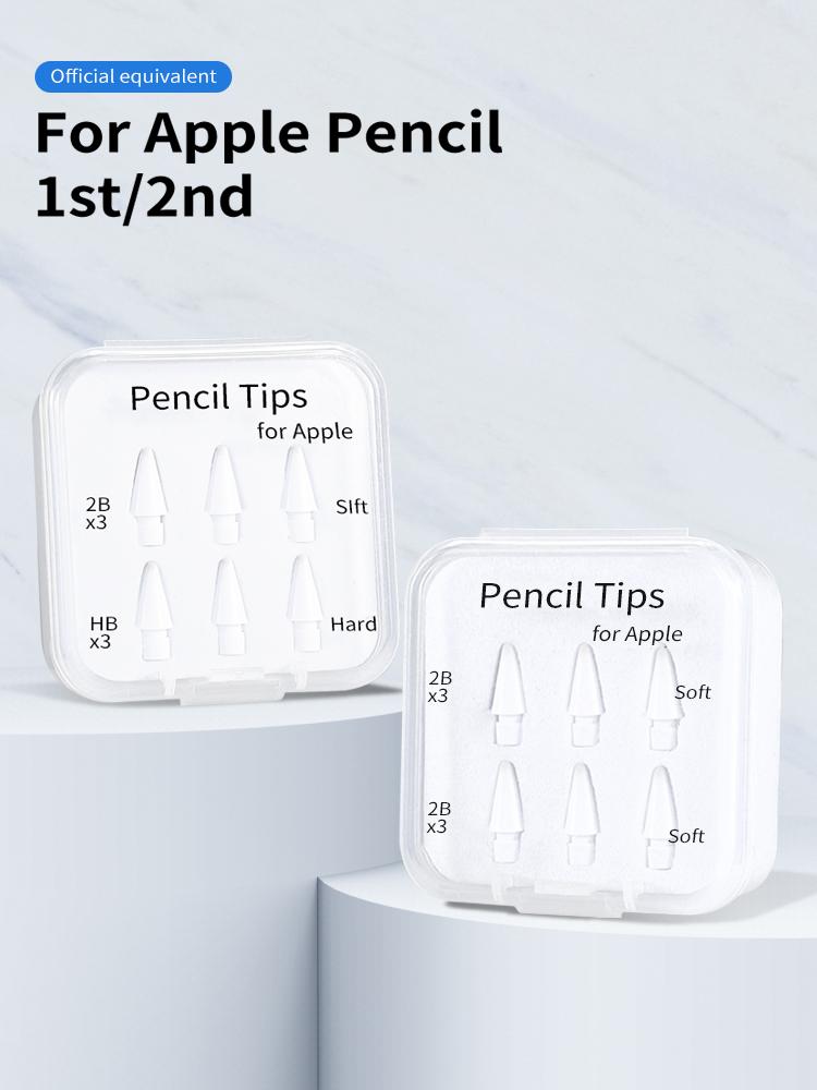 all in one place טאבלטים Peilinc pencil tip, Apple Pencil first/second generation, 2B soft double-layer iPad pencil tip, white stylus tip