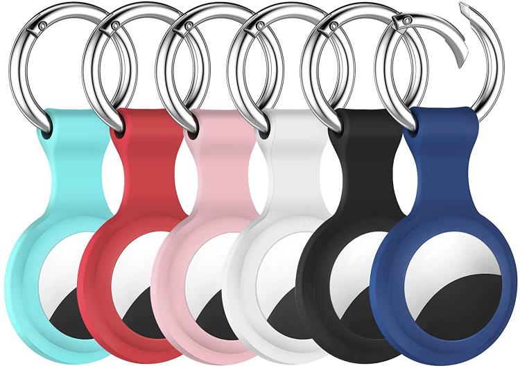 all in one place אלקטרוניקה 6 Pack Airtags Case Compatible with Apple Airtag Case airtag keychain key ring apple air tag holder silicone airtags holder airtag