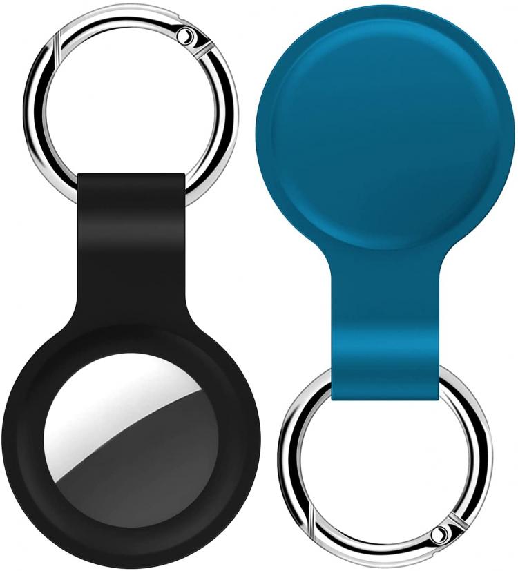 all in one place אלקטרוניקה Protector Case Compatible with AirTags, 2 Pcs Soft Silicone Case with Key Ring for Air Tags, Portable Location Tracker Protector C