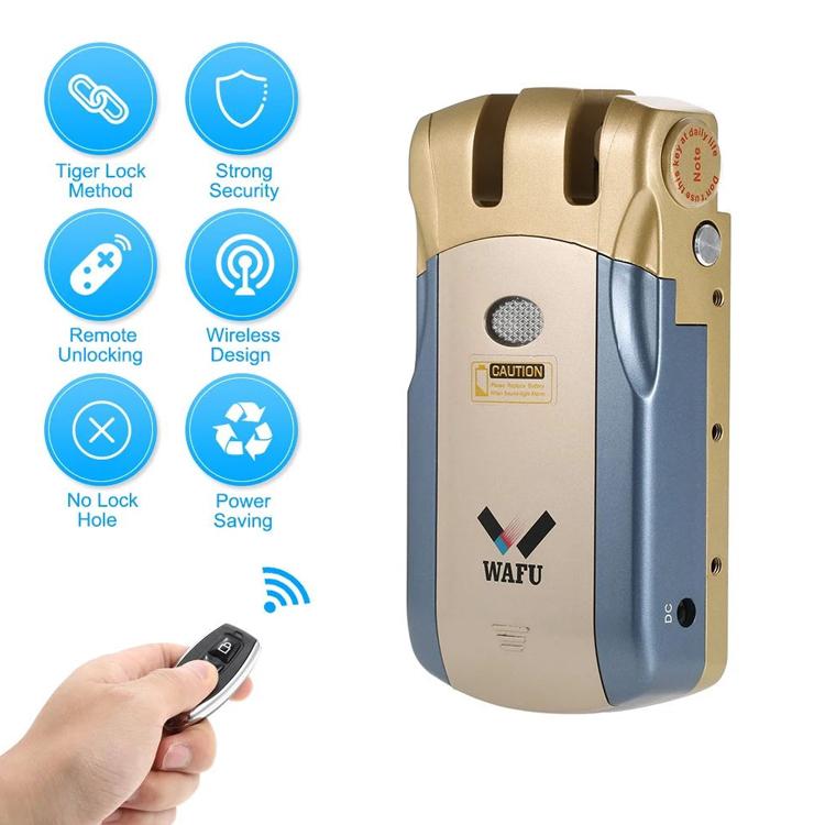 all in one place ביתית Wafu 018 Pro Electric Door Lock Wireless Control With Remote Control Open & Close Smart Lock Security Door Easy Installing