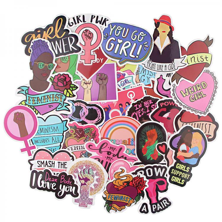 all in one place טאבלטים Ransitute R1020 35pcs/set Feminist Themes Cartoon Scrapbooking Stickers Decal For Guitar Laptop Luggage Fridge Graffiti Sticker