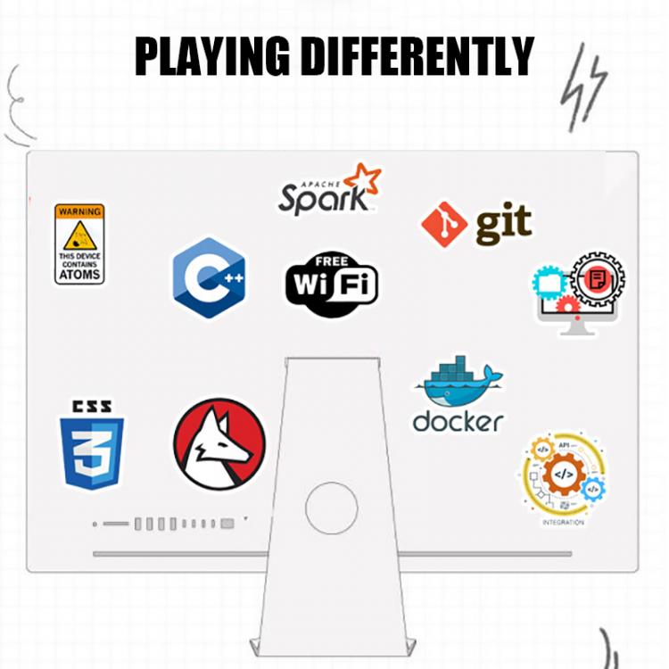 all in one place טאבלטים DIY Laptop Sticker 50 PCS Programming Technology Software Programs Data Computer Stickers For Geek Computer Laptop Phone For PS4