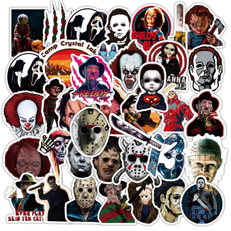 all in one place טאבלטים Ransitute R983 50pcs/set Horror Film Theme killers Scrapbooking Stickers Decal For Guitar Laptop Luggage Fridge Graffiti Sticker