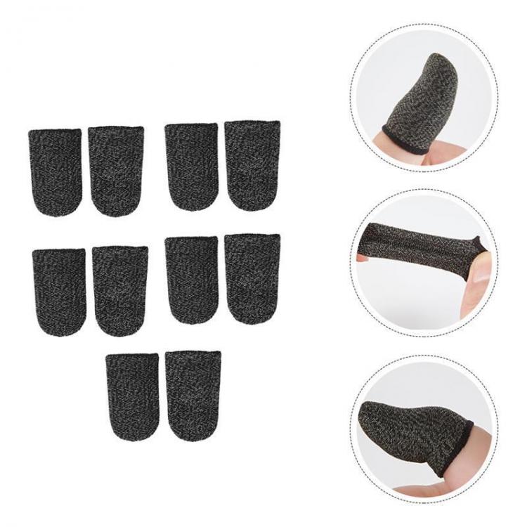 all in one place טאבלטים 10pcs Finger Sleeve Screen Touch Breathable Finger Cover Elastic Cover Touch Screen Game Finger Cots (Black)