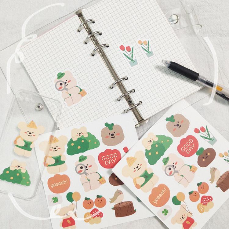 all in one place טאבלטים 13.7CM*13.8CM PVC Sticker With Korea Leaflet Cute Travel Bear Mobile Phone Case Notebook Handbook Luggage Decoration Stationery