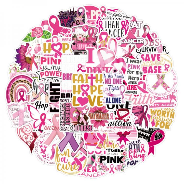 all in one place טאבלטים 50Pcs Breast Cancer Awareness Stickers For Laptop Macbook Car Waterproof DIY Sticker Label Pink Ribbons Decals Sticker