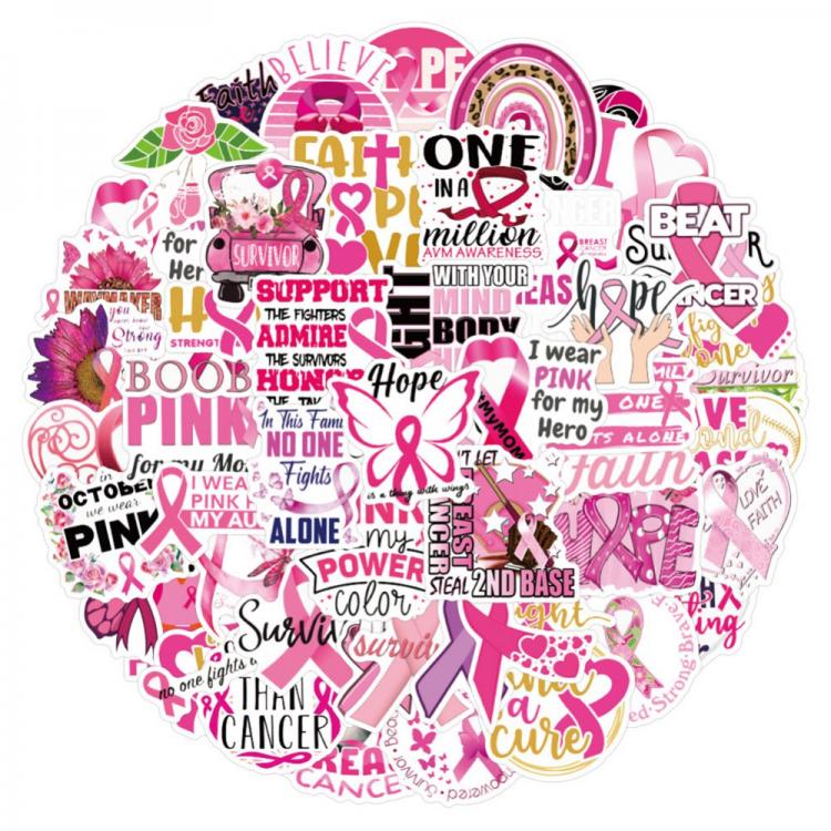 all in one place טאבלטים 50Pcs Brand Stickers For Laptop Macbook Breast Cancer Awareness Stickers Car Waterproof DIY Sticker Label Pink Ribbons Decals