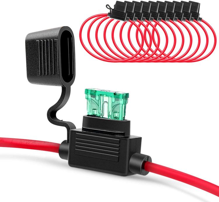all in one place חלקי חילוף ואביזרים Nilight 10 Pack NI-FH01 Inline Holder 14AWG Wiring Harness ATC/ATO 30AMP Blade Automotive Fuse Holder-10, 2 Years Warranty