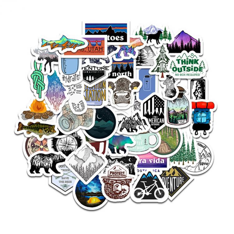all in one place טאבלטים Outdoor Nature Camping Adventure Stickers 50 Sheets for Laptop Water Bottle Luggage Bicycle Skateboard Decals for Kids Teens
