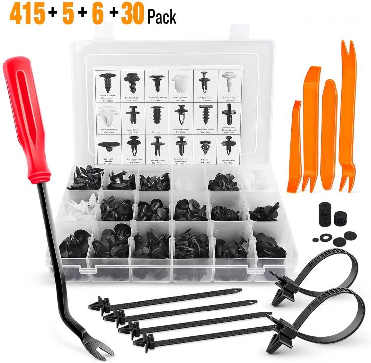 all in one place חלקי חילוף ואביזרים GOOACC 415 Pcs Car Retainer Clips & Fastener Remover - 18 Most Popular Sizes Auto Push Pin Rivets Set -Door Trim Panel Clips f