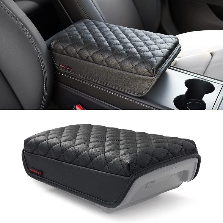 all in one place חלקי חילוף ואביזרים KMMOTORS Model 3, Model y Console Cover, Armrest Cushion, Accessories, Gadgets, Vegan Leather, Console Lid Protector (Black)