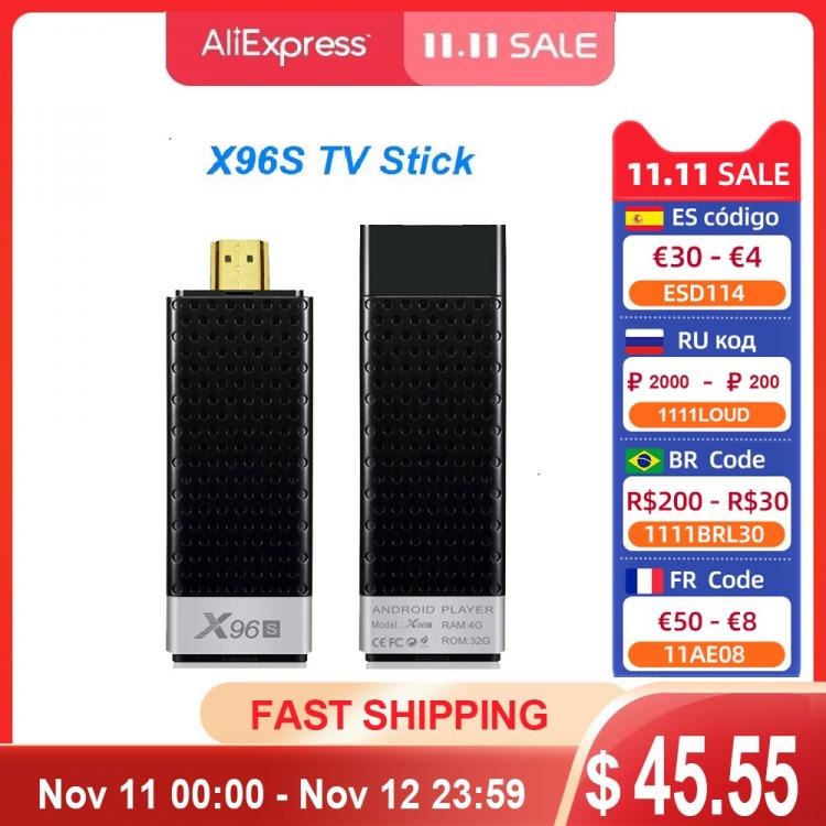 all in one place ביתית TV Stick Android 9.0 X96S 4GB 32GB Amlogic S905Y2 Quad Core 4K 2.4G 5G Dual Wifi BT 4.2 1080P Stick TV X96 Android Box 2GB 16GB