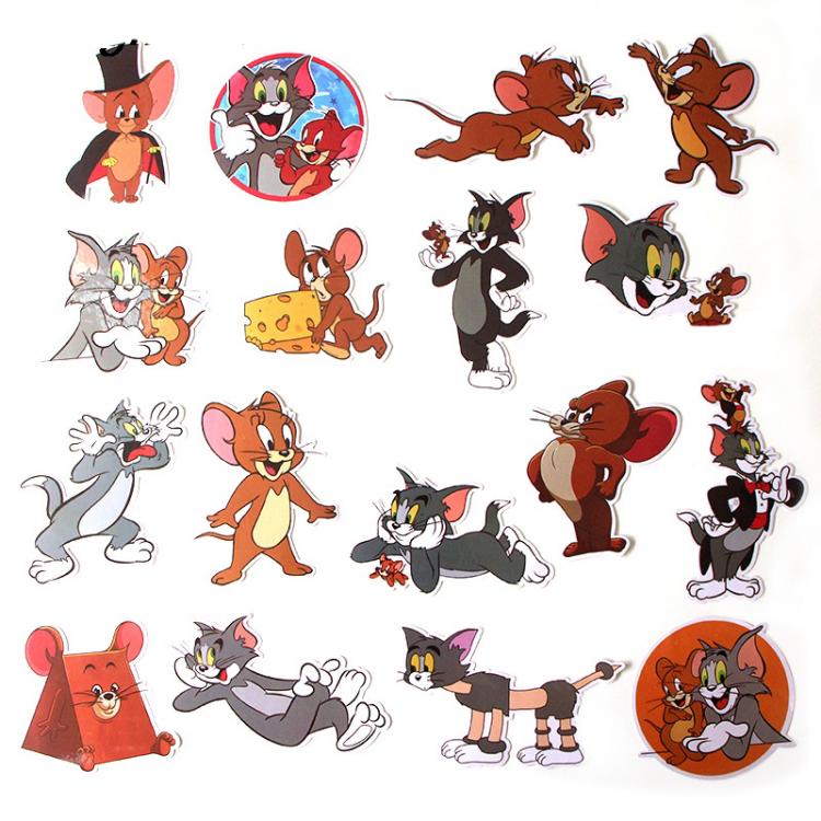 all in one place טאבלטים 17Pcs/set Cat And Mouse Graffiti Stickers Children DIY Skateboard Laptop Suitcase Phone Bike Bicycle Waterproof Sticker R377