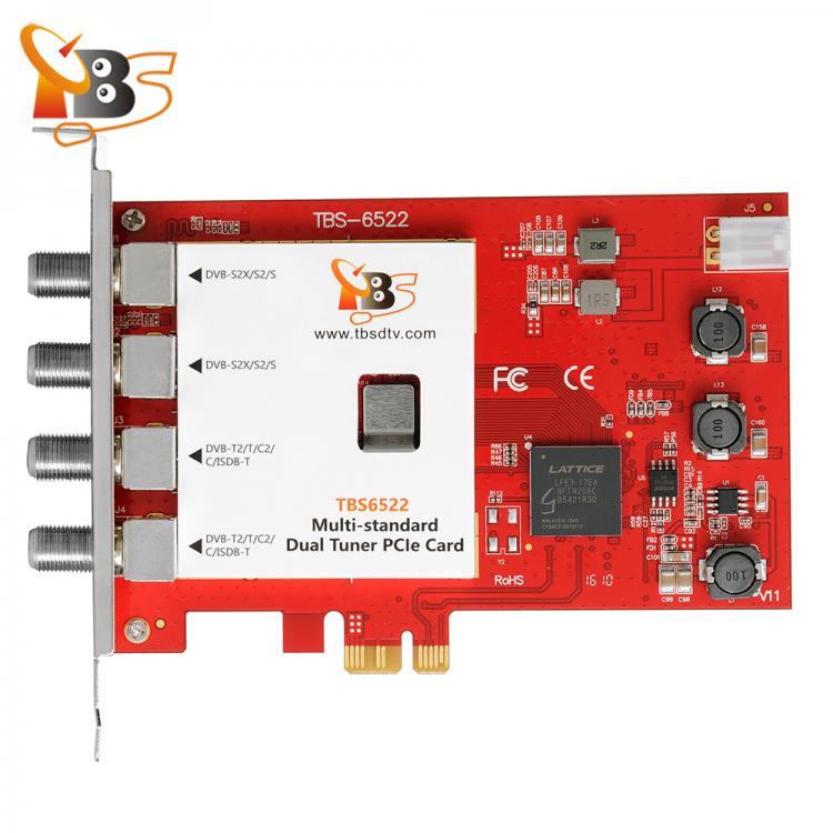 all in one place ביתית TBS6522 DVB-S2X/S2/S/T2/T/C2/C/ISDB-T Dual Tuner PCI-e Card Support VCM, CCM, QPSK, 8PSK, 16APSK, 32APSK