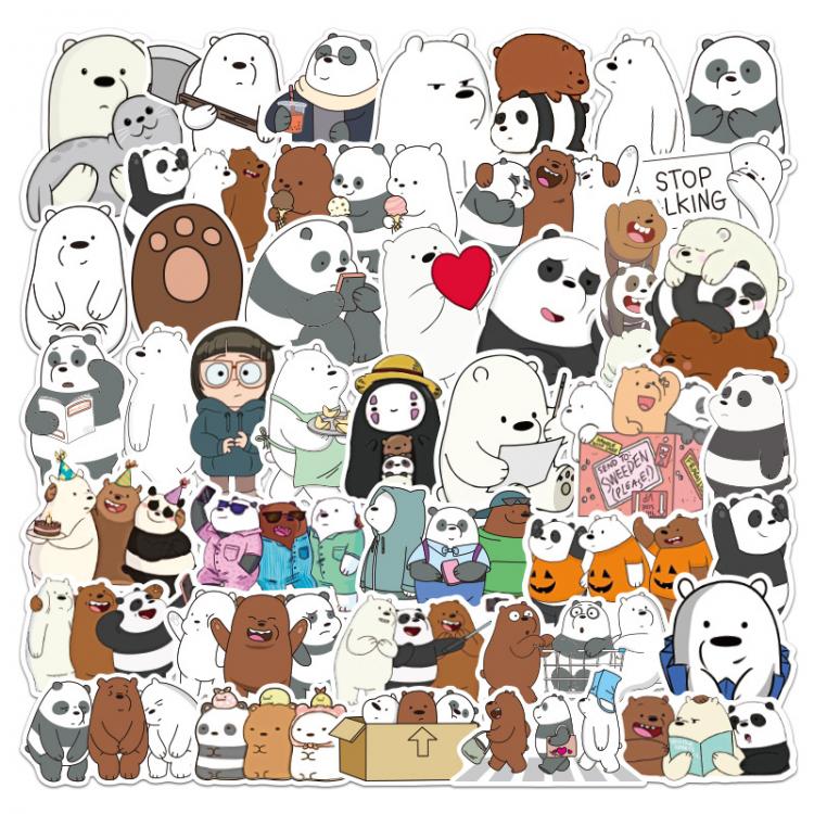 all in one place טאבלטים 100 Pieces of Cute Bear Stickers Waterproof Stickers Laptop Tablet Mobile Phone Stickers Airpods Skin