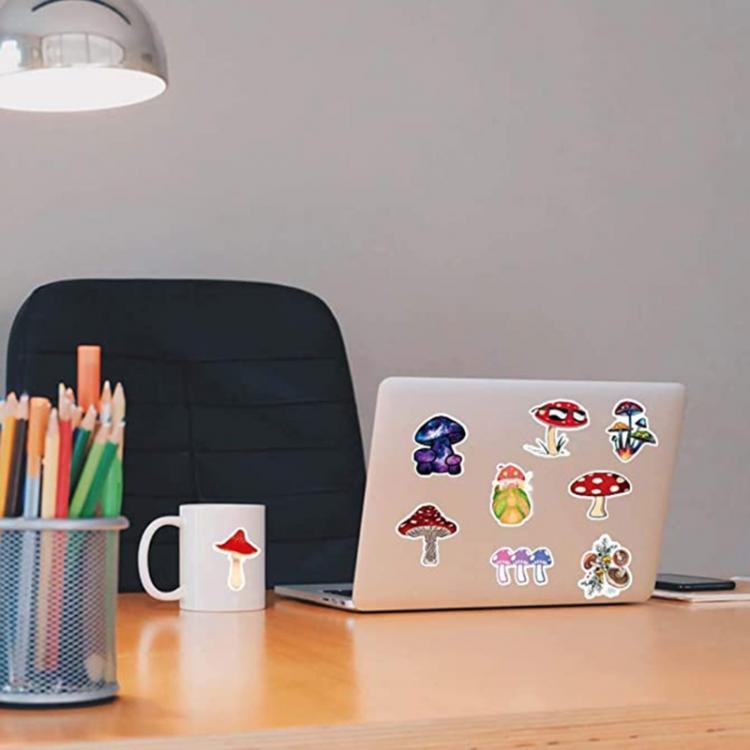 all in one place טאבלטים P82F 50Pcs Waterproof Mushroom Stickers Cute Cartoon Anime Stickers Plant Mushroom Cartoon Stickers for Laptop