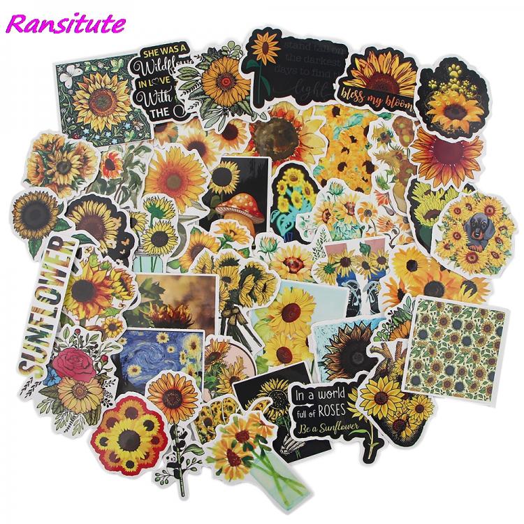 all in one place טאבלטים Ransitute R1564 45pcs/set Sunflower You Are My Sunshine Scrapbooking Stickers For Guitar Laptop Luggage Car Fridge