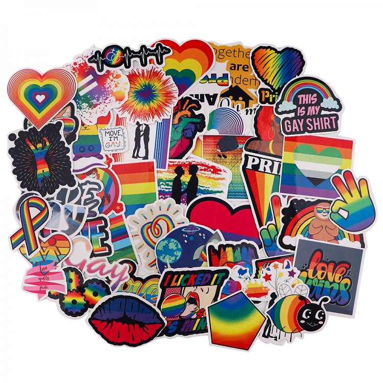 all in one place טאבלטים Ransitute R2320 48pcs/set Rainbow Gay Fashion Stickers DIY Decorative Stickers For DIY PC Wall Notebook Phone Case Stickers