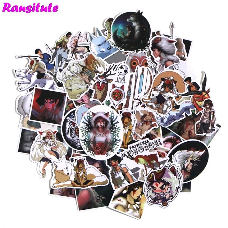 all in one place טאבלטים 52pcs/set Princess Mononoke Doodle Sticker Kids DIY Skateboard Laptop Luggage Mobile Phone Bike Bicycle Waterproof Sticker