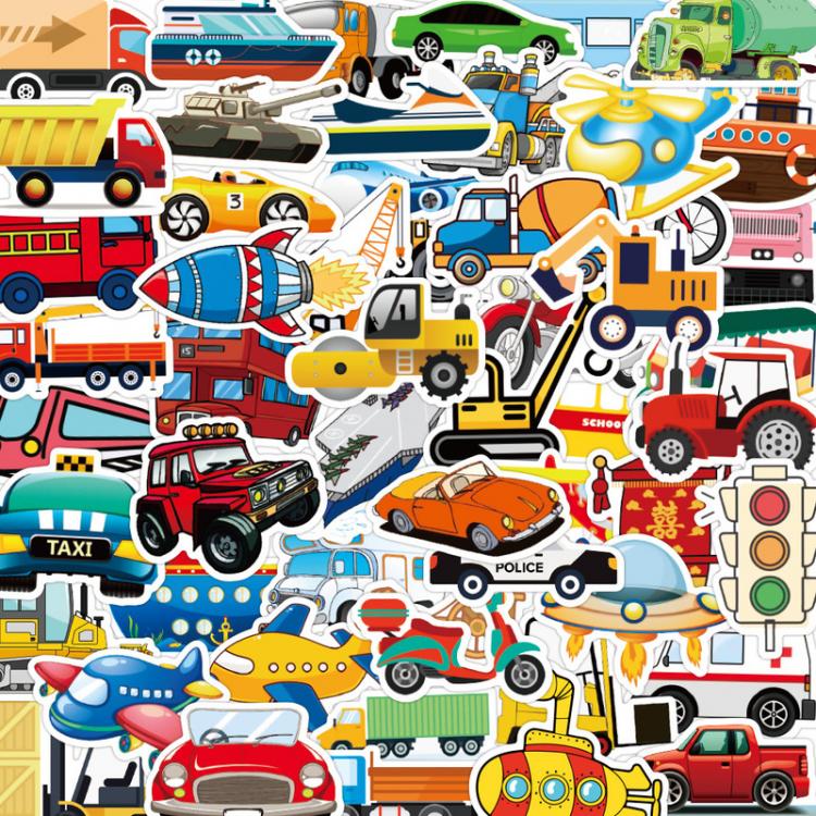 all in one place טאבלטים 50 Pieces of Traffic Tools Stickers Waterproof Stickers Laptop Tablet Mobile Phone Stickers Airpods Skin