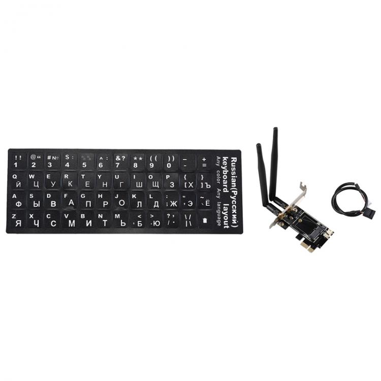 all in one place טאבלטים 1 Pcs Russian Letters Keyboard Sticker & 1 Set PCI-E X1 To M.2 NGFF E-Key Wifi Wireless Network Adapter Converter Card
