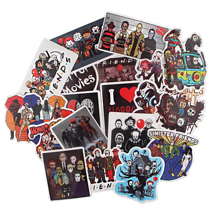 all in one place טאבלטים R1031 Ransitute 19pcs/set Killers New Horror Theme Scrapbooking Stickers Decal For Guitar Laptop Luggage Car Fridge Sticker