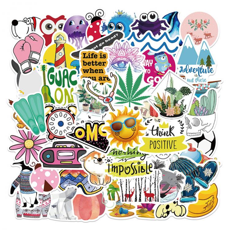all in one place טאבלטים 50pcs Waterproof Summer Travel Stickers Trolley Skateboard Suitcase Fresh Cute Animal Graffiti Laptop Notebook Decals