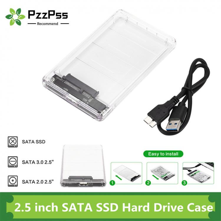 all in one place גאדג'טים PzzPss USB 3.0 HDD Case Enclosure 2.5 Inch Serial Port SATA SSD Hard Drive Cases Support 2 TB Transparent Mobile External HDD