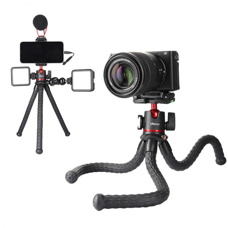 all in one place מצלמות ונלווים Ulanzi MT-33 Flexible Octopus Tripod Monopod Mount Ballhead With Sider Cold Shoe 1/4'' Screw  Phone Holder 2 in 1 Design