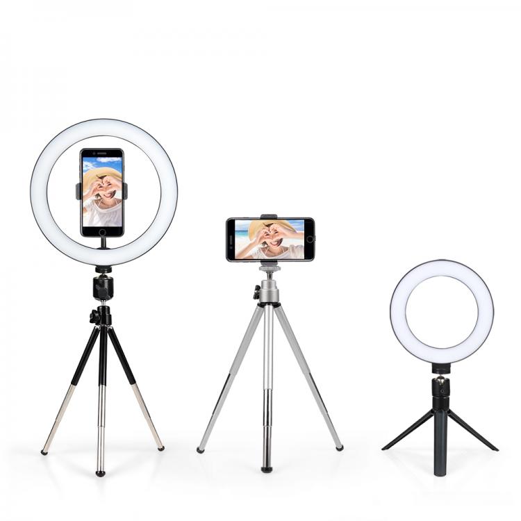 all in one place מצלמות ונלווים 24cm Photography Light LED Tripod For Mobile Phone Holder Accessories With Ring Light Lamp Tripods For Phone Camera Selfie Stick