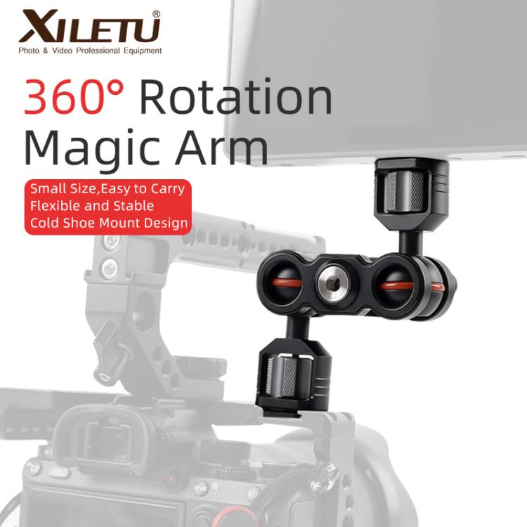 all in one place מצלמות ונלווים XILETU TMS2 Magic Arm Camera Mount Bracket Double Ball Head 360° Rotation for Camera Monitor Lights Recorders Microphone Audio