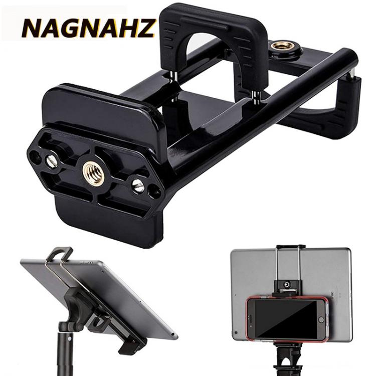 all in one place מצלמות ונלווים Nagnahz Tripod Mount Phone Holder Multi 2-in-1 Cell Phone Holder for iPhone iPad HUAWEI Xiaomi Smart Tablets