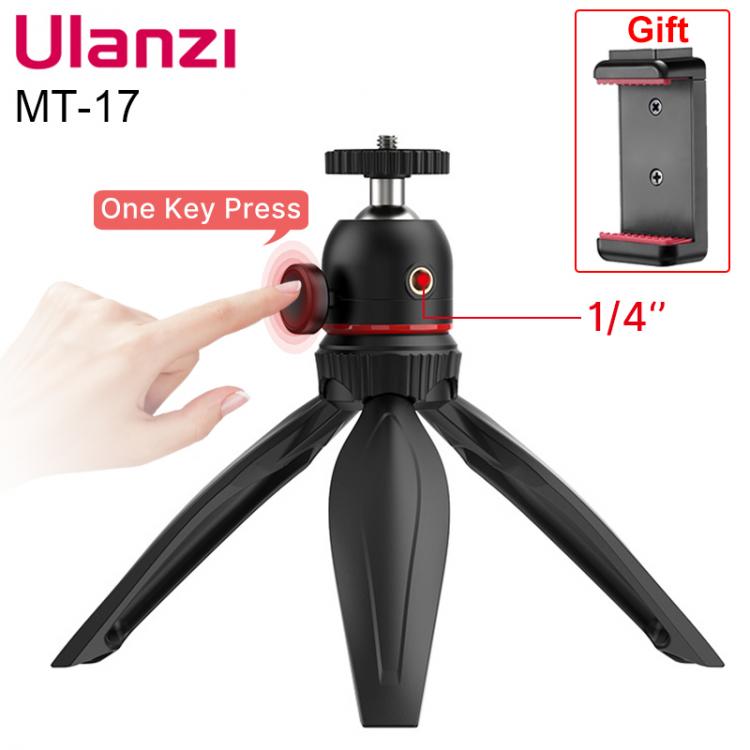 all in one place מצלמות ונלווים Ulanzi MT-17 Mini Portable Vlog Tripod with Ballhead 1/4'' Tripod Monopod with Phone Holder Universal for DSLR Camera Sm