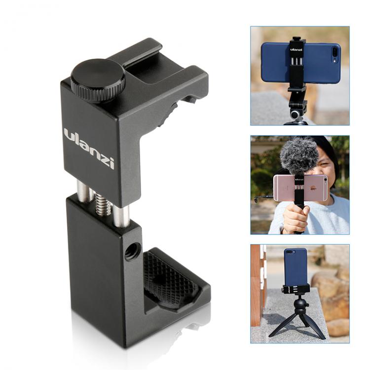 all in one place מצלמות ונלווים ULANZI Phone Holder Tripod Mount Adapter Monopod Clip Clamp Cold Shoe for iPhone 7 8 X XR XS Max Samsung S8 S9 S10 Plus Huawei