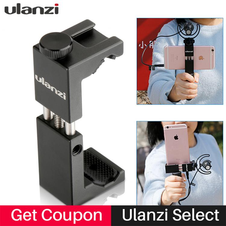 all in one place מצלמות ונלווים Ulanzi ST-02S Aluminium Mobile Phone Tripod Mount Clamp Holder with Hot Shoe w Handle Rig Clipper for iPhone Vlogging Fillmaking