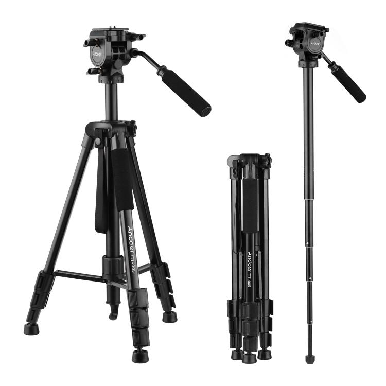 all in one place מצלמות ונלווים Aluminum Alloy mini Camera Tripod for phone Stand with Tripod bag Fluid Hydraulic Ball Head Max. Height 65 Inches Max. Load 11lb