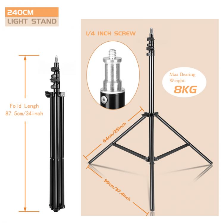 all in one place מצלמות ונלווים Heavy Duty Metal 2.4m Light Stand Max Load to 5KG Tripod for Photo Studio Softbox Video Flash ReflectorLighting Background Stand