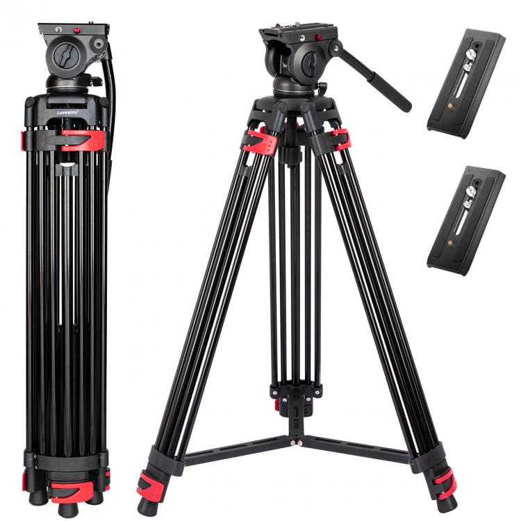 all in one place מצלמות ונלווים Heavy Tripod For Camera 180CM with 360° Fluid Head & Universal Quick Release Plate , Video Triood for Nikon/Canon/DSLR/Camcor